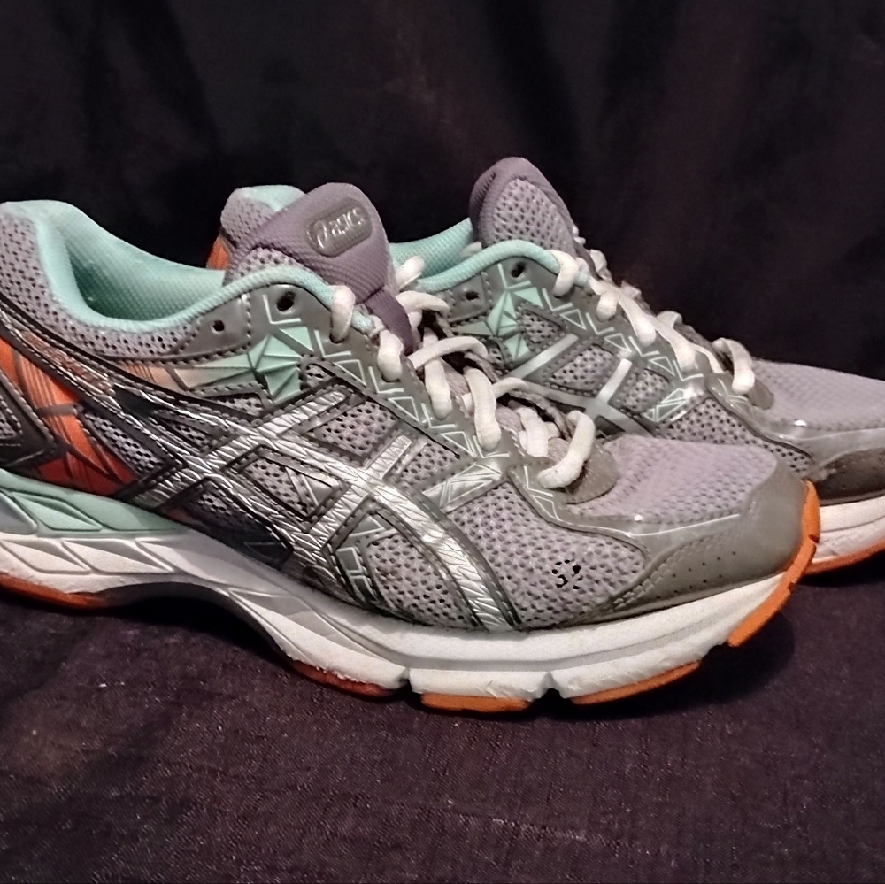 Asics Women's Sneakers in Mint And Orange